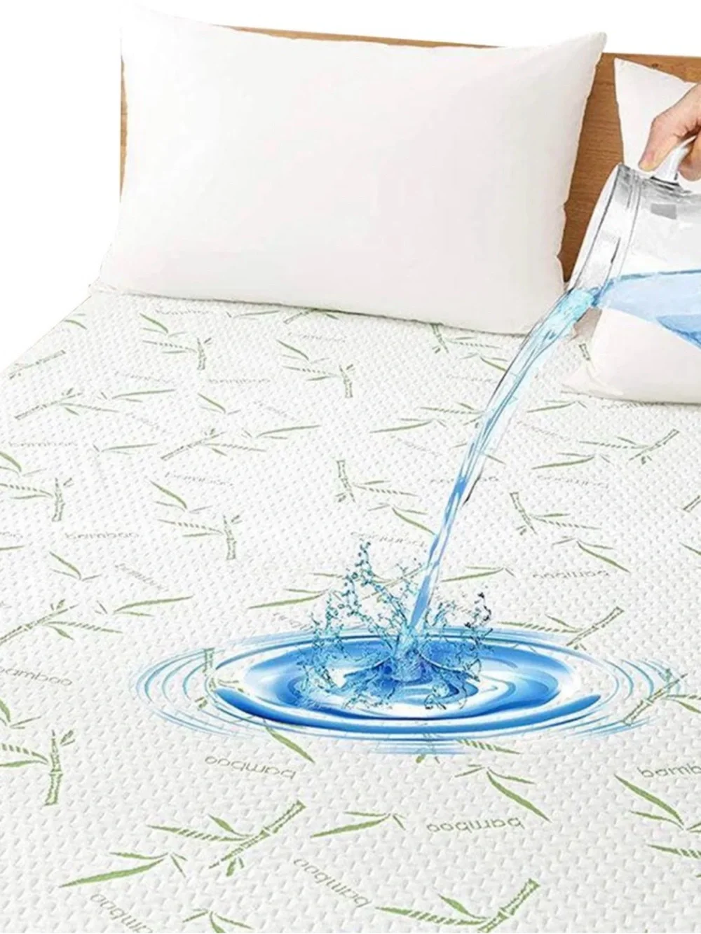 Queen Size Bamboo Waterproof Mattress Protector with 16